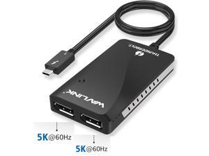 Wavlink Thunderbolt 3 to Dual 4K DisplayPort Adapter for Mac & Windows, Support Dual DisplayPort Displays 4K 60Hz Monitors Or One 5K, Super Speed Up to 40Gbps-Thunderbolt Certified, Plug and Play Wavlink Thunderbolt 3 to Dual 4K DisplayPort Adapter for Mac & Windows, Support Dual DisplayPort Displays 4K 60Hz Monitors Or One 5K, Super Speed Up to 40Gbps-Thunderbolt Certified, Plug and Play