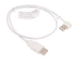 USBGear 2ft. White USB 2.0 Extension Cable A male Right Angle to A Female