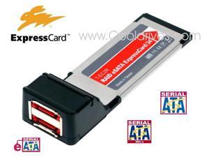 Coolgear Dual Port ExpressCard 34mm eSATA 3Gb/s 300Mbps SATA II Card RAID