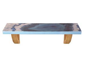 Blue Agate 24" Wooden Decorative Wall Shelf with Keyhole Hangers