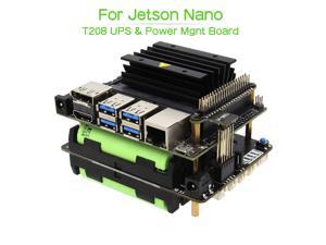 Geekworm T208 6-Cell 18650 UPS (Max 5.1V 8A Output) & Power Management Expansion Board with AC Power Loss Dectection & Safe Shutdown Compatible with NVIDIA Jetson Nano