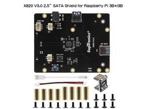 Geekworm X820 V3.0 Version 2.5 inch SATA HDD/SSD USB 3.0 Storage Expansion Board for Raspberry Pi 3B+/3B