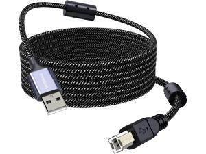 MOSWAG Long Printer Cable 16.4FT/5M Scanner Cable USB Printer Cord USB Type A to Type B Scanner Cord High Speed Compatible with HP,Canon,Epson,Dell,Lexmark,Brother,Xerox,Samsung and More