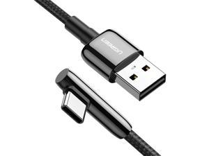 UGREEN USB C Cable 90 Degree Right Angle USB A to Type C Fast Charging Braided Cord Compatible with iPad Mini 6 Air 4 Samsung Galaxy S21 Note 20 Z Flip Z Fold LG V60 Moto Z Z3 Nintendo Switch 6FT