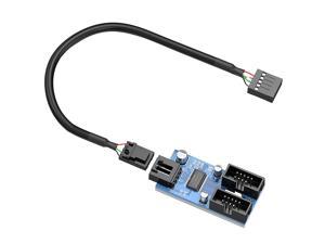 Rocketek Motherboard USB 2.0 9pin Header 1 to 4 Extension Hub Splitter Adapter - Converter MB USB 2.0 Female to 4 Female - 30CM Cable USB 9-pin Internal Cable 9 pin Connector Adapter Port Multiplier …