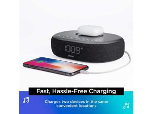 iHome TIMEBOOST Qi-Certified Wireless Charging Alarm Clock with Bluetooth Speaker, Auto-Dimming, Snooze, Battery Backup and USB Charging (Model iBTW41BG)