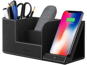EasyAcc Wireless Charger Desk Stand Organizer Wireless Charging Station for iPhone 13/13 Pro Max/13 Pro/12 Series/11/XS Max/XR/X/8Plus/SE 2, Desk Storage Caddy Pen Pad Holder
