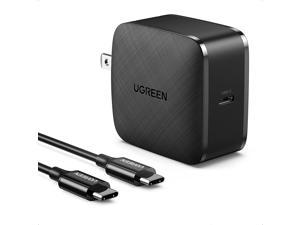 UGREEN 65W USB C Fast Charger GaN Wall Charger with 6FT 100W USB C to USB C Cable Compatible with MacBook Pro Air, XPS 13, iPad Pro, iPad Mini 6, Galaxy S21 S20, Pixel, iPhone 13 12 Pro Max and More
