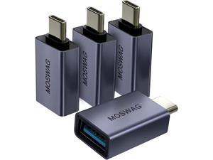MOSWAG USB C to USB Adapter 4 Pack,USB-C to USB 3.0 Adapter,USB C Male to USB 3.0 Female OTG Adapter Compatible for MacBook Pro2019,MacBook Air 2020,iPad Pro 2020,More Type-C Thunderbolt 3 Devices