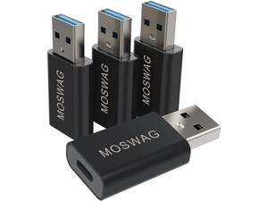 MOSWAG USB C to USB Adapter 4 Pack,USB-C to USB 3.0 Adapter,USB 3.0 Male to USB C Female OTG Adapter Compatible for Magsafe,MacBook Pro2019,MacBook Air 2020,iPad Pro 2020 and More