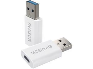 MOSWAG USB C to USB Adapter,2 Pack USB to USB-C Female 3.0 Adapter,Type-C Female to USB Male 3.0 Adapter Compatible with Magsafe MacBook Pro 2019/2018/2017,MacBook Air 2020 and More