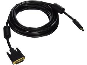 Monoprice 102505 15-Feet 28AWG Standard HDMI to DVI Adapter Cable with Ferrite Cores, Black (102505) (2 Pack)
