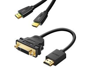 UGREEN HDMI to DVI 24+5 Cable with HDMI Cable Bundle, Bidirectional HDMI Male to DVI-I Female Adapter 1080P Video Converter Compatible for Apple TV Box, HDTV, Xbox 360, PS4 PS3, Nintendo Switch