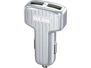 Zendure 30W Car Charger with QC 3.0 and Dual USB Ports, Silver