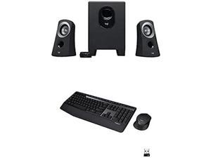 Logitech Z313 Speaker System & MK345 Wireless Combo Full-Sized Keyboard with Palm Rest and Comfortable Right-Handed Mouse - Black