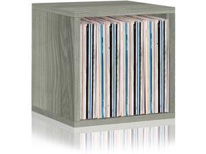 Way Basics Vinyl Record Storage Blox Cube, Organizer Shelf - Fits 65-70 LP Records (Tool-Free Assembly and Uniquely Crafted from Sustainable Non Toxic zBoard Paperboard) Grey