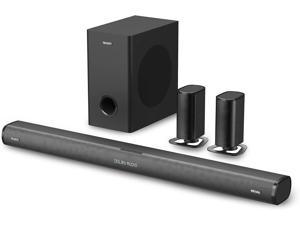 MAJORITY Everest 5.1 Dolby Audio Surround Sound System with Soundbar | 300 WATT with Wireless Subwoofer | Rechargeable Detachable Satellite Speakers | Multi-Connection including HDMI ARC & Bluetooth