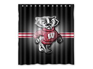 NCAA Wisconsin Badgers Design 66x72 Inch Bath Shower Curtains NCAA Wisconsin Badgers Design 66x72 Inch Bath Shower Curtains