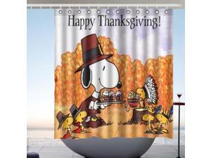 Thanksgiving Snoopy Fans Bath Shower Curtain 66x72 Inch Thanksgiving Snoopy Fans Bath Shower Curtain 66x72 Inch