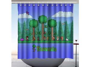 Terraria Game Design Polyester Fabric Bath Shower Curtain 180x180 CM Terraria Game Design Polyester Fabric Bath Shower Curtain 180x180 CM