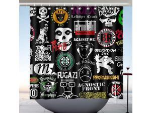 Rancid The Misfits Fugazi Manifesto Design Polyester Fabric Bath Shower Curtain 180x180 CM Rancid The Misfits Fugazi Manifesto Design Polyester Fabric Bath Shower Curtain 180x180 CM