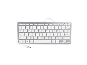 iKKEGOL Mini USB Slim Wired 78-Key Small Compact Keyboard for Desktop Laptop PC Win 7 - White
