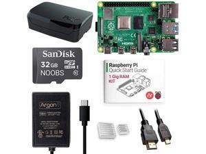 Argon x Raspberry Pi 4 (1 Gig) Kit | Barebones with Raspberry Pi 4 Case | Pre-Installed Noobs | Includes Micro HDMI to HDMI Cable, Type-C Power Supply, Quick Start Guide for Raspberry Pi 4 Argon x Raspberry Pi 4 (1 Gig) Kit | Barebones with Raspberry Pi 4 Case | Pre-Installed Noobs | Includes Micro HDMI to HDMI Cable, Type-C Power Supply, Quick Start Guide for Raspberry Pi 4