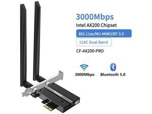 COMFAST AX200 PRO Pcie WiFi Card 2.4G/5G Dual Band Bluetooth 5.0 PCI Express Wireless Network Card Adapter for Win 10 Desktop PC COMFAST AX200 PRO Pcie WiFi Card 2.4G/5G Dual Band Bluetooth 5.0 PCI Express Wireless Network Card Adapter for Win 10 Desktop PC