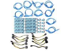 10-Pack PCIe VER 008C PCI-E 16x to 1x Powered Riser Adapter Card w/ 60cm USB 3.0 Extension Cable & MOLEX to SATA Power Cable - GPU Riser Adapter - Ethereum Mining ETH+MintCell 6 Cable Ties 10-Pack PCIe VER 008C PCI-E 16x to 1x Powered Riser Adapter Card w/ 60cm USB 3.0 Extension Cable & MOLEX to SATA Power Cable - GPU Riser Adapter - Ethereum Mining ETH+MintCell 6 Cable Ties