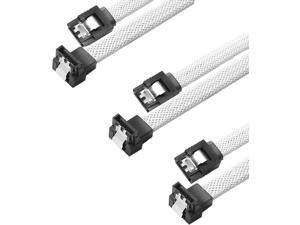 QIVYNSRY 3PACK SATA Cable III 3 Pack 90 Degree Straight to Right Angle 6Gbps HDD SDD SATA Data Cable with Locking Latch 18 Inch for SATA HDD, SSD, CD Driver, CD Writer, White QIVYNSRY 3PACK SATA Cable III 3 Pack 90 Degree Straight to Right Angle 6Gbps HDD SDD SATA Data Cable with Locking Latch 18 Inch for SATA HDD, SSD, CD Driver, CD Writer, White