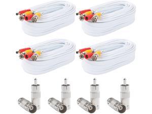 Postta BNC Video Power Cable (4 Pack 30 Feet) Pre-Made All-in-One Video Security Camera Cable Wire with Eight Connectors for CCTV DVR Surveillance System Postta BNC Video Power Cable (4 Pack 30 Feet) Pre-Made All-in-One Video Security Camera Cable Wire with Eight Connectors for CCTV DVR Surveillance System