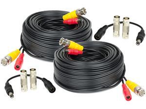 Amcrest 2-Pack 60 Feet Pre-Made All-in-One Siamese BNC Video and Power CCTV Security Camera Cable with Two Female Connectors for 960H & HD-CVI Camera and DVR (SCABLEHD60B-2pack) Amcrest 2-Pack 60 Feet Pre-Made All-in-One Siamese BNC Video and Power CCTV Security Camera Cable with Two Female Connectors for 960H & HD-CVI Camera and DVR (SCABLEHD60B-2pack)