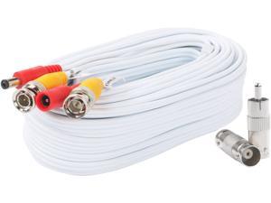 BNC Video Power Cable 60 Feet Pre-Made All-in-One Video Security Camera Cable Wire with Two Connectors for CCTV DVR Surveillance System BNC Video Power Cable 60 Feet Pre-Made All-in-One Video Security Camera Cable Wire with Two Connectors for CCTV DVR Surveillance System