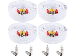 Postta BNC Video Power Cable (4 Pack 130 Feet) Pre-Made All-in-One Video Security Camera Cable Wire with Eight Connectors for CCTV DVR Surveillance System Postta BNC Video Power Cable (4 Pack 130 Feet) Pre-Made All-in-One Video Security Camera Cable Wire with Eight Connectors for CCTV DVR Surveillance System