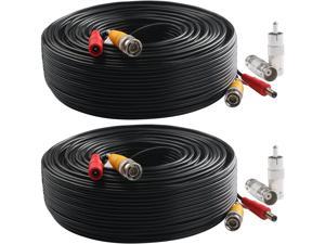 Postta BNC Video Power Cable (2 Pack 150 Feet) Pre-Made All-in-One Video Security Camera Cable Wire with Four Connectors for CCTV DVR Surveillance System
