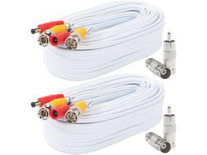 Postta BNC Video Power Cable (2 Pack 25 Feet) Pre-Made All-in-One Video Security Camera Cable Wire with Four Connectors for CCTV DVR Surveillance System Postta BNC Video Power Cable (2 Pack 25 Feet) Pre-Made All-in-One Video Security Camera Cable Wire with Four Connectors for CCTV DVR Surveillance System