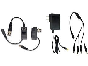 Night Owl Security 1-Pair Passive Video Balun Converters with Power for Security CCTV Systems - A-VB-POE-BNC,Black & Owl Security SPF-CAMP-2A Camera Adapter with 4-Way Power Splitter, Black Night Owl Security 1-Pair Passive Video Balun Converters with Power for Security CCTV Systems - A-VB-POE-BNC,Black & Owl Security SPF-CAMP-2A Camera Adapter with 4-Way Power Splitter, Black