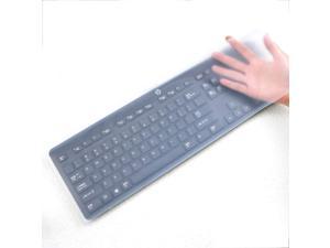 CASEBUY Ultra Thin Waterproof Anti-Dust Flat Silicone Protector Skin Universal Computer PC Keyboard Cover for Standard Size Desktop Keyboards Blue Size: 17.52 x 5.51 