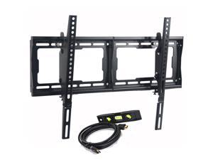 VideoSecu Tilt Plasma LCD LED Dual Hook TV Wall Mount for 32 39 47 55 65 70" UHD Flat Panel Screen HDTV with VESA up to 600x400mm, Weight Capacity up to 165lbs - Free 10ft High Speed HDMI Cable BG3
