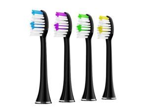 Sonic Edge® Black Replacement Toothbrush Heads - Pack of 4
