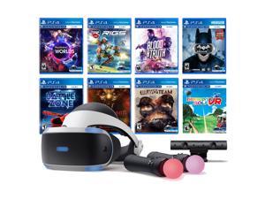 PlayStation VR 11-In-1 Deluxe 8 Games Bundle: VR Headset, Camera, Move Motion Controllers, VR Worlds, Batman, Bravo Team, Battlezone, RIGS, Until Dawn, Blood & Truth, Everybody's Golf