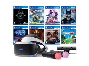PlayStation VR 11-In-1 Deluxe 8 Games Bundle: VR Headset, Camera, Move Motion Controllers, Skyrim, Batman, Bravo Team, Battlezone, RIGS, Until Dawn, Blood & Truth, Everybody's Golf