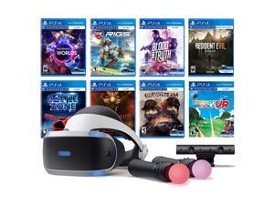 PlayStation VR 11-In-1 Deluxe 8 Games Bundle: VR Headset, Camera, Move Motion Controllers, VR Worlds, Resident Evil 7, Bravo Team, Battlezone, RIGS, Until Dawn, Blood & Truth, Everybody's Golf PlayStation VR 11-In-1 Deluxe 8 Games Bundle: VR Headset, Camera, Move Motion Controllers, VR Worlds, Resident Evil 7, Bravo Team, Battlezone, RIGS, Until Dawn, Blood & Truth, Everybody's Golf
