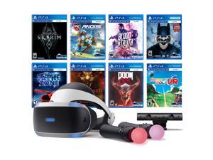 PlayStation VR 11-In-1 Deluxe 8 Games Bundle: VR Headset, Camera, Move Motion Controllers, Skyrim, Batman, DOOM VFR, Battlezone, RIGS, Until Dawn, Blood & Truth, Everybody's Golf
