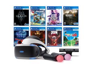 PlayStation VR 11-In-1 Deluxe 8 Games Bundle: VR Headset, Camera, Move Motion Controllers, Skyrim, Resident Evil 7, DOOM VFR, Battlezone, RIGS, Until Dawn, Blood & Truth, Everybody's Golf