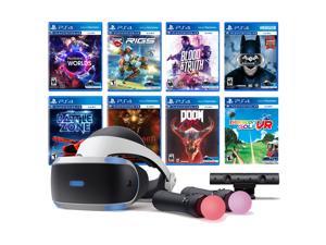 PlayStation VR 11-In-1 Deluxe 8 Games Bundle: VR Headset, Camera, Move Motion Controllers, VR Worlds, Batman, DOOM VFR, Battlezone, RIGS, Until Dawn, Blood & Truth, Everybody's Golf