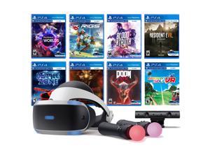 PlayStation VR 11-In-1 Deluxe 8 Games Bundle: VR Headset, Camera, Move Motion Controllers, VR Worlds, Resident Evil 7, DOOM VFR, Battlezone, RIGS, Until Dawn, Blood & Truth, Everybody's Golf