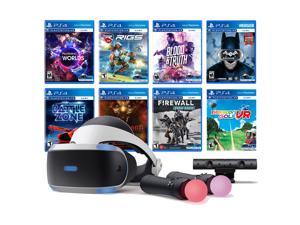 PlayStation VR 11-In-1 Deluxe 8 Games Bundle: VR Headset, Camera, Move Motion Controllers, VR Worlds, Batman, Firewall Zero Hour, Battlezone, RIGS, Until Dawn, Blood & Truth, Everybody's Golf