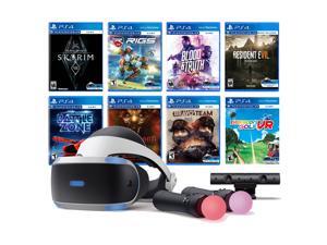 PlayStation VR 11-In-1 Deluxe 8 Games Bundle: VR Headset, Camera, Move Motion Controllers, Skyrim, Resident Evil 7, Bravo Team, Battlezone, RIGS, Until Dawn, Blood & Truth, Everybody's Golf PlayStation VR 11-In-1 Deluxe 8 Games Bundle: VR Headset, Camera, Move Motion Controllers, Skyrim, Resident Evil 7, Bravo Team, Battlezone, RIGS, Until Dawn, Blood & Truth, Everybody's Golf