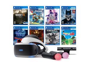 PlayStation VR 11-In-1 Deluxe 8 Games Bundle: VR Headset, Camera, Move Motion Controllers, Resident Evil 7, Batman, Firewall Zero Hour, Battlezone, RIGS, Until Dawn, Blood & Truth, Everybody's Golf